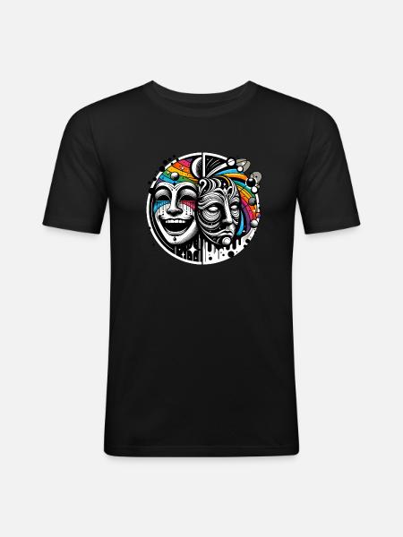Die Maske 14_80 - Männer Slim Fit T-Shirt - Schwarz