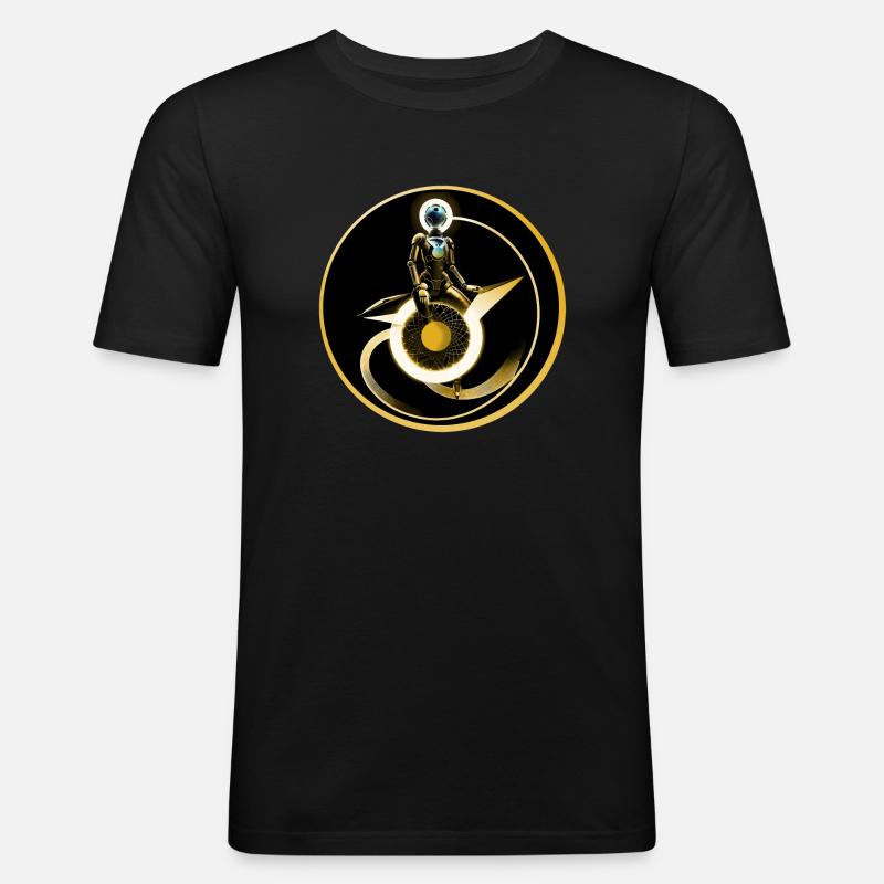 ROBOTER TUNER - Männer Slim Fit T-Shirt - Schwarz