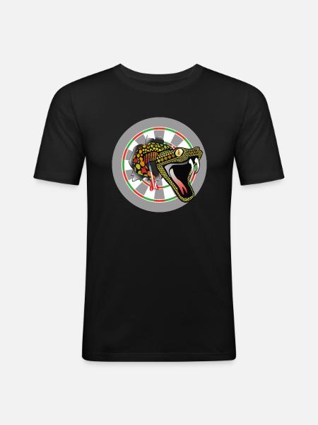 Dartboard with snake - Men's Slim Fit T-Shirt - black