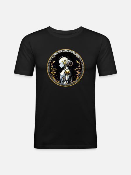 NATURALLY ROBOTICS - Men's Slim Fit T-Shirt - black