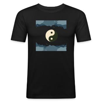 Together Forever - Männer Slim Fit T-Shirt - Schwarz - Vorne - Nik (191cm)