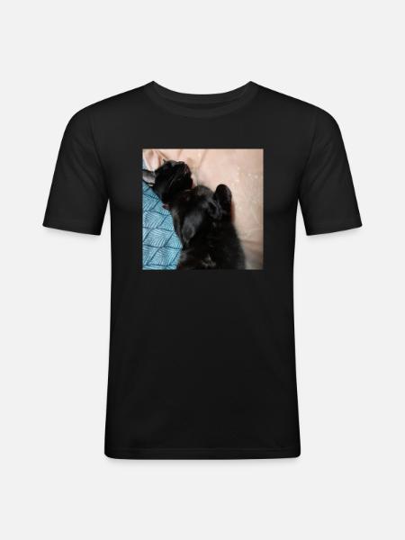 Bagira 1 - Männer Slim Fit T-Shirt - Schwarz