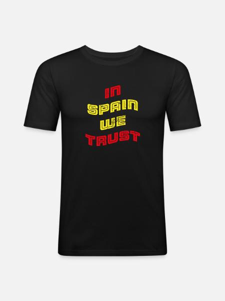 In Spain we trust - Men's Slim Fit T-Shirt - black