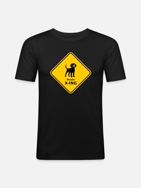 Shield "Beagle X-ING" - Men's Slim Fit T-Shirt - black