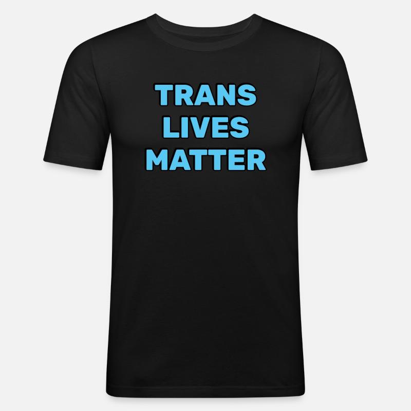 Trans-Leben zählen - Männer Slim Fit T-Shirt - Schwarz