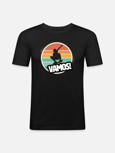 Vamos retro skatboard - Men's Slim Fit T-Shirt - black