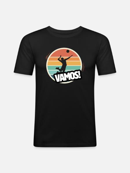 Vamos Retro Volleyball - Men's Slim Fit T-Shirt - black