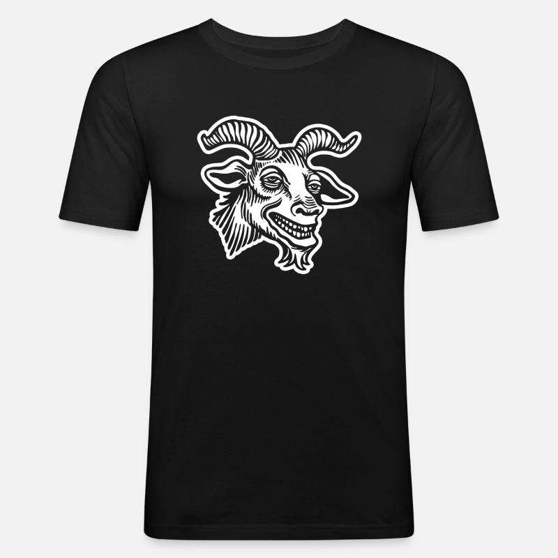 Steinbock Ziege - Männer Slim Fit T-Shirt - Schwarz