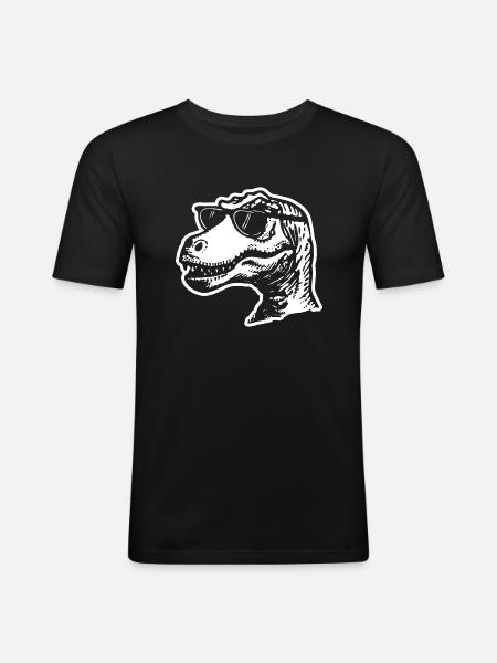 Dinosaure Dino - T-shirt près du corps Homme - noir