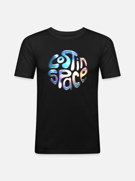 Perdu dans l’espace - T-shirt près du corps Homme - noir