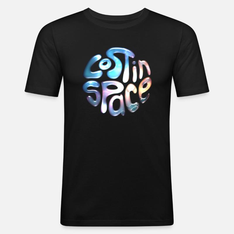 Perdu dans l’espace - T-shirt près du corps Homme - noir