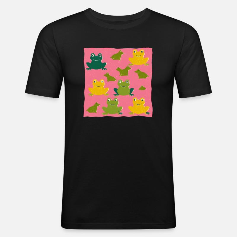 frösche 2 - Männer Slim Fit T-Shirt - Schwarz