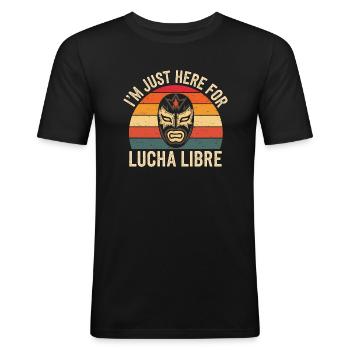 Für Lucha Libre Fans - Männer Slim Fit T-Shirt - Schwarz - Vorne - Nik (191cm)