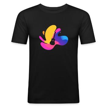 Guitar Shouter Electric Guitar - Men's Slim Fit T-Shirt - black - Front - Nik (191cm)