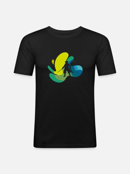 Pirate Flag Pirate Head - Men's Slim Fit T-Shirt - black
