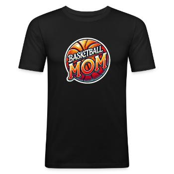 Basketball Mom Mamma - Männer Slim Fit T-Shirt - Schwarz - Vorne - Nik (191cm)