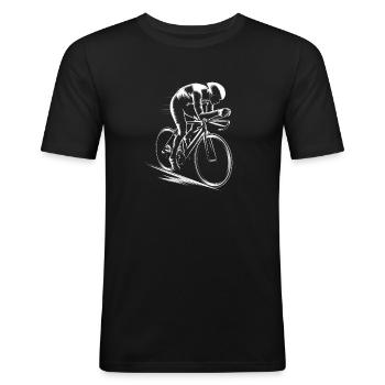 Cyclist - Men's Slim Fit T-Shirt - black - Front - Nik (191cm)