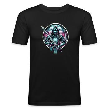 Samurai Spirit ⚔️ - Men's Slim Fit T-Shirt - black - Front - Nik (191cm)