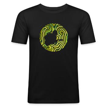 Guitare électrique Guitare Basse - T-shirt près du corps Homme - noir - Devant - Nik (191cm)