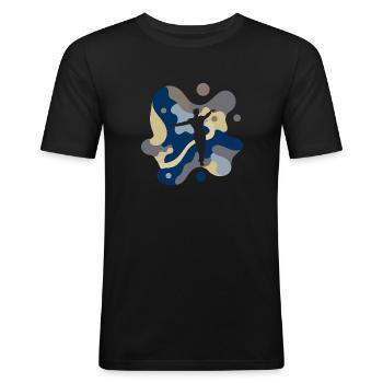 Tanzschule Tanzkurs Tanzlehrer - Männer Slim Fit T-Shirt - Schwarz - Vorne - Nik (191cm)