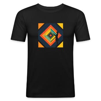 Magnet Pêche Trouver Magnet - T-shirt près du corps Homme - noir - Devant - Nik (191cm)