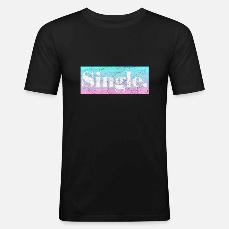 Single - Männer Slim Fit T-Shirt - Schwarz
