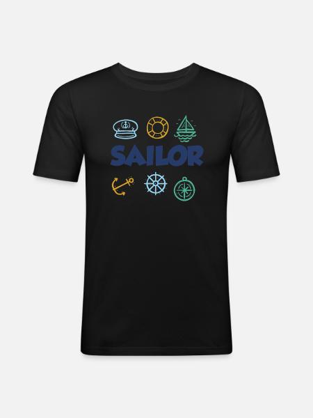 Sailing Water Sports - Men's Slim Fit T-Shirt - black