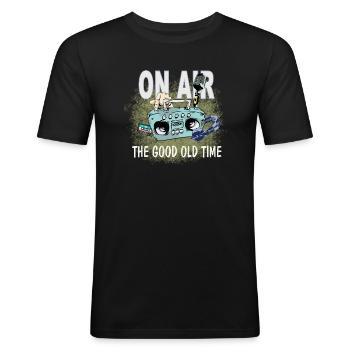 Radio - Men's Slim Fit T-Shirt - black - Front - Nik (191cm)