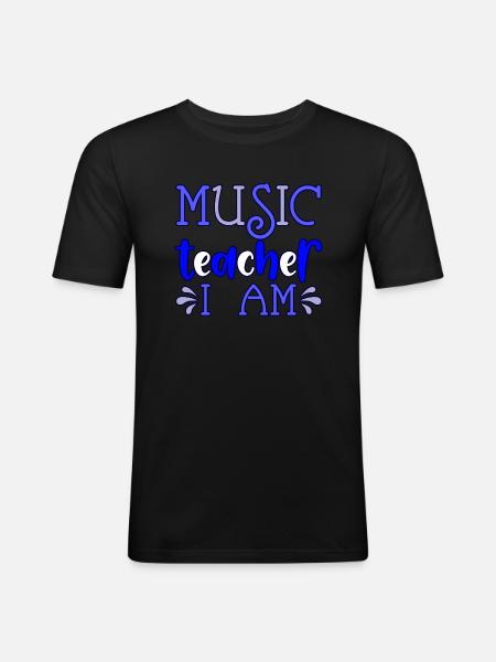 Musiklehrer Ich bin - Männer Slim Fit T-Shirt - Schwarz
