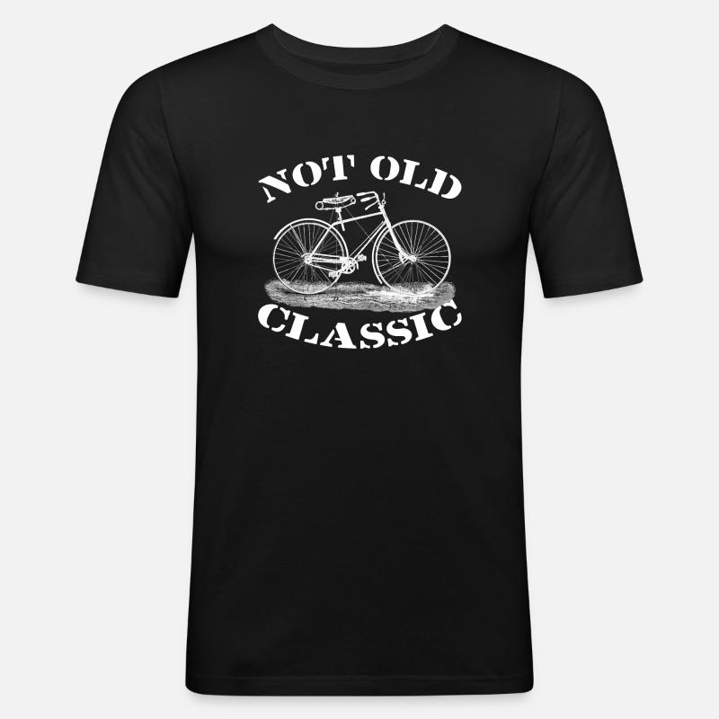 Nicht alt, sondern klassisch - Männer Slim Fit T-Shirt - Schwarz