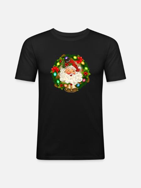 Ho ho - Weihnachtsoutfit Kids - Männer Slim Fit T-Shirt - Schwarz