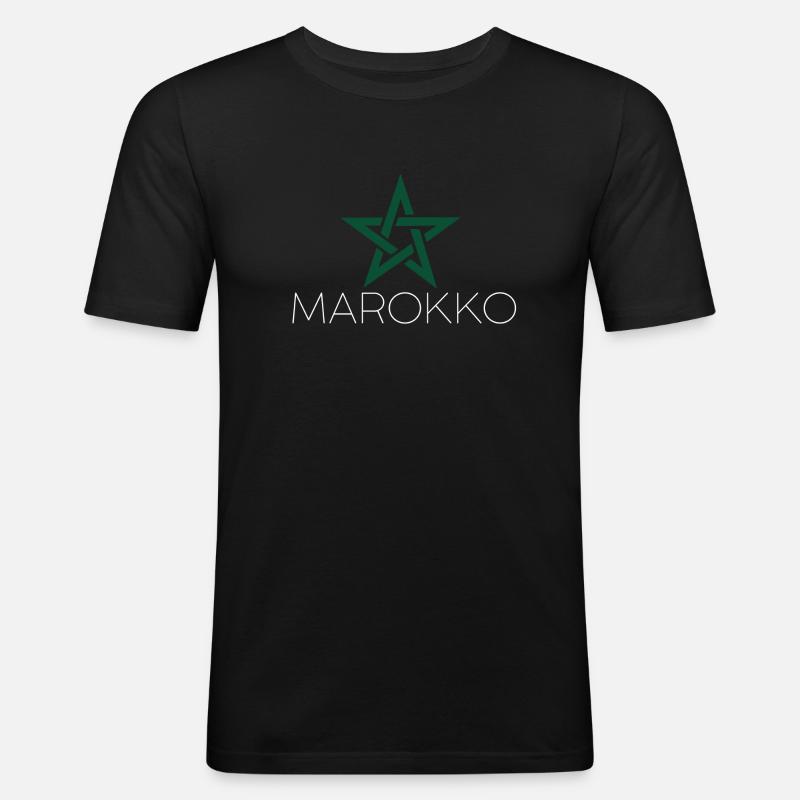 Marokko 22 - Männer Slim Fit T-Shirt - Schwarz