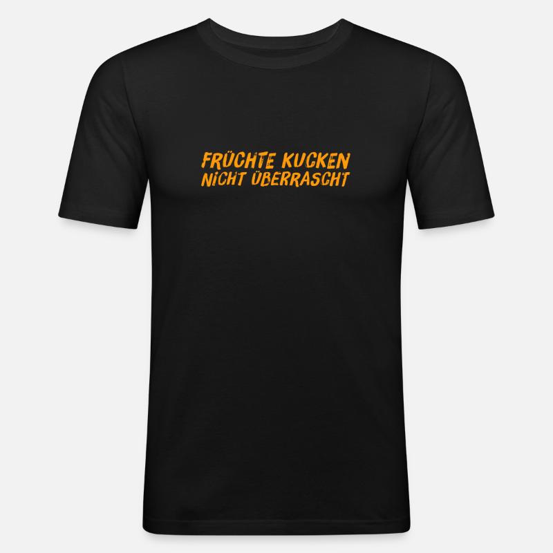 Früchte sind cool - Männer Slim Fit T-Shirt - Schwarz
