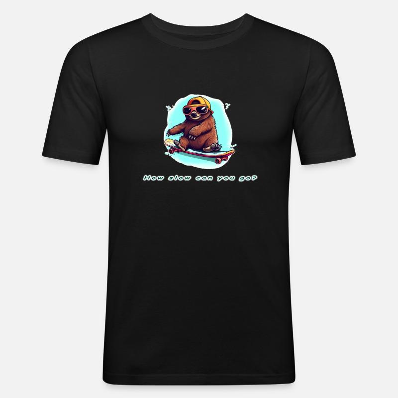 How slow can you go - Männer Slim Fit T-Shirt - Schwarz