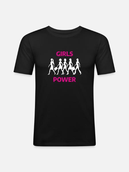 Feminism Girls Power - Men's Slim Fit T-Shirt - black