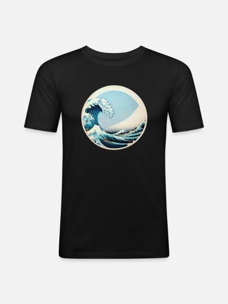 Caught in the wave - Men's Slim Fit T-Shirt - black