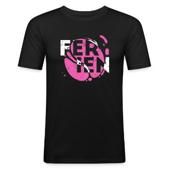 Ferien Schulfrei - Männer Slim Fit T-Shirt - Schwarz - Vorne - Nik (191cm)