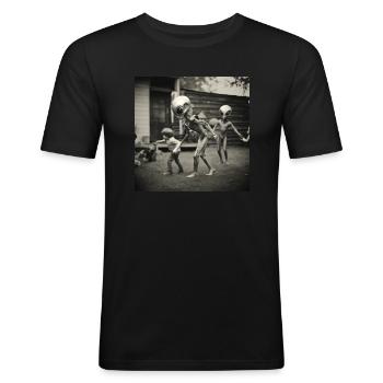 Alien Abduction - Men's Slim Fit T-Shirt - black - Front - Nik (191cm)