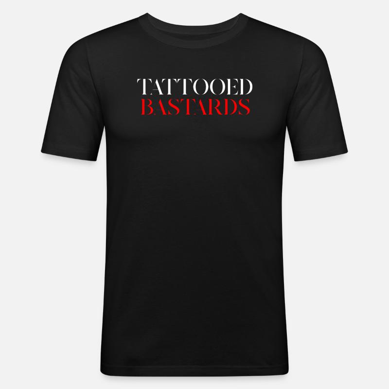 tattooed bastards crew - Männer Slim Fit T-Shirt - Schwarz