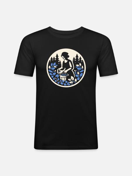 Myrtille - T-shirt près du corps Homme - noir