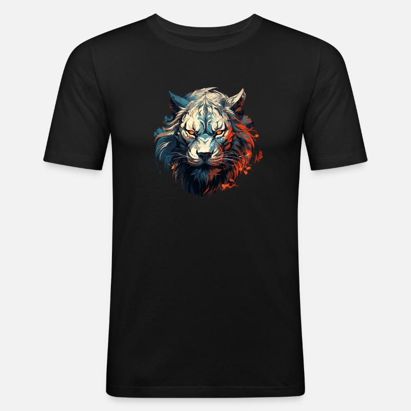 Mode mit Löwenherz - Männer Slim Fit T-Shirt - Schwarz