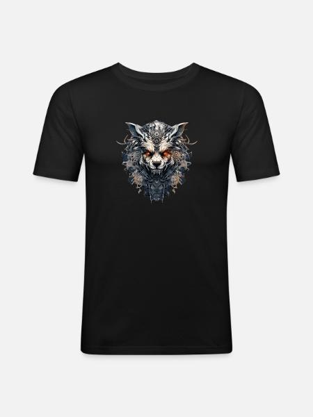 Wolfsgebilde - Männer Slim Fit T-Shirt - Schwarz
