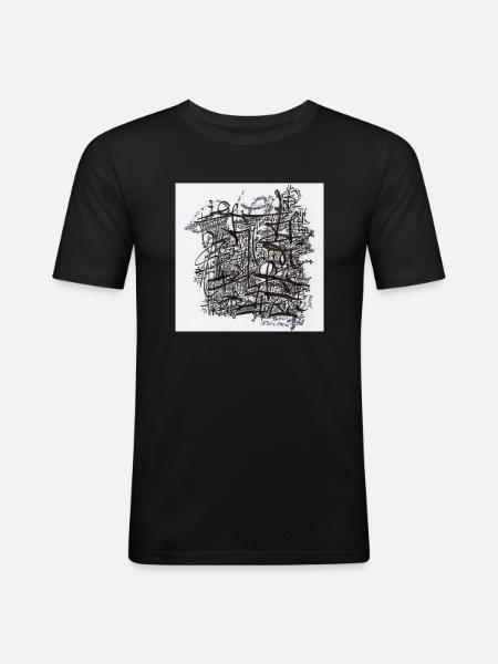 240116 - Männer Slim Fit T-Shirt - Schwarz