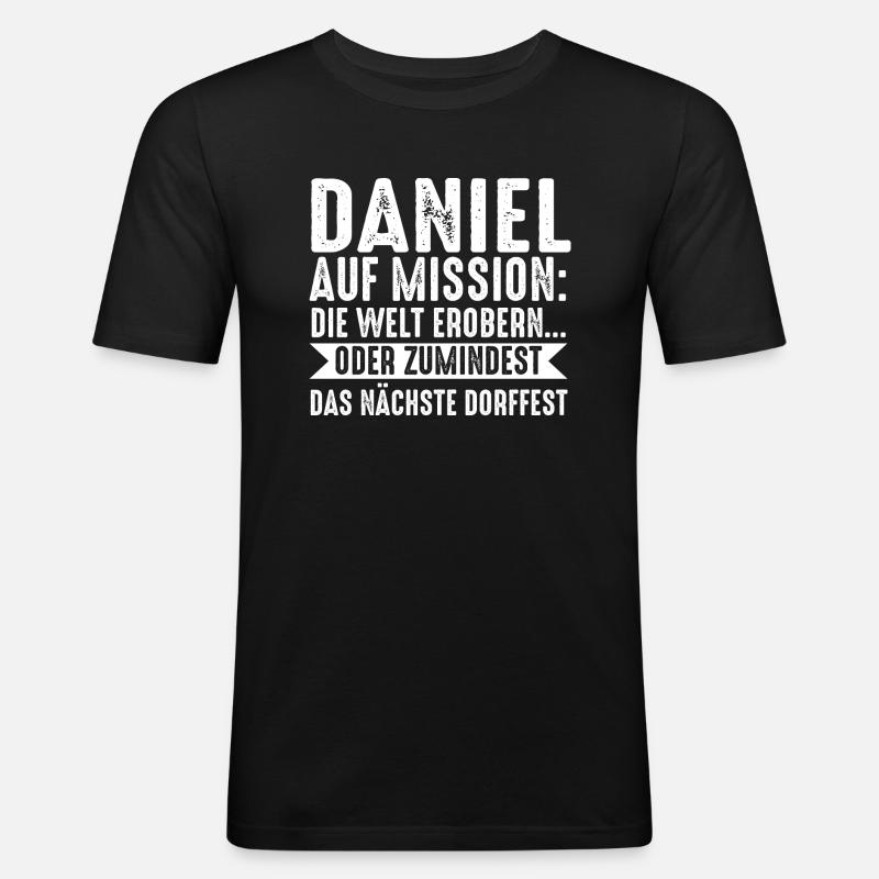 First name Daniel - Men's Slim Fit T-Shirt - black