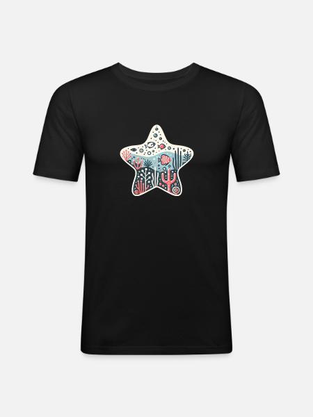 Stachelhäuter - Männer Slim Fit T-Shirt - Schwarz