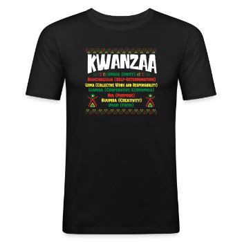 Kwanzaa Seven Principles African Heritage Culture - Men's Slim Fit T-Shirt - black - Front - Nik (191cm)