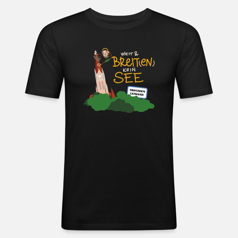 BreitenSee leiwand - Men's Slim Fit T-Shirt - black