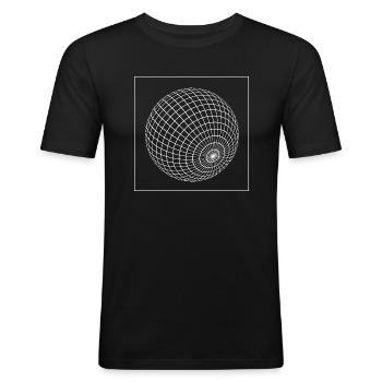 geometric ball - Men's Slim Fit T-Shirt - black - Front - Nik (191cm)