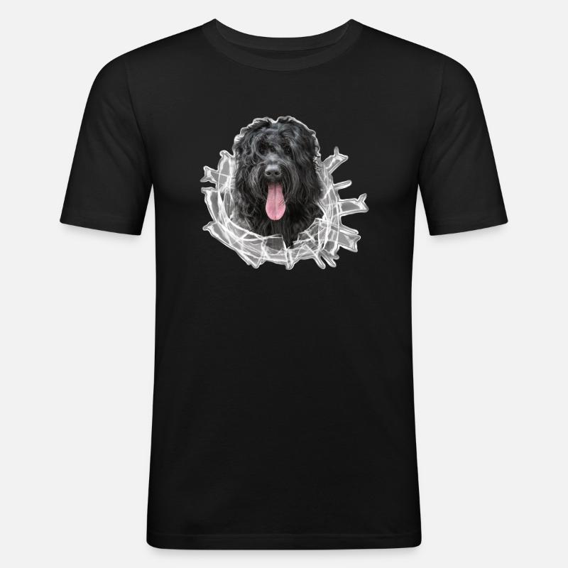 RussischerSchwarzerTerrier Glas - Männer Slim Fit T-Shirt - Schwarz