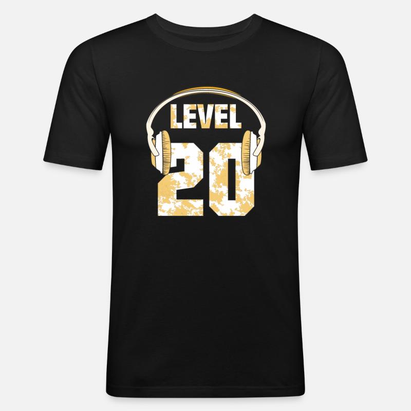 KOPFHÖRER LEVEL 20 - Männer Slim Fit T-Shirt - Schwarz